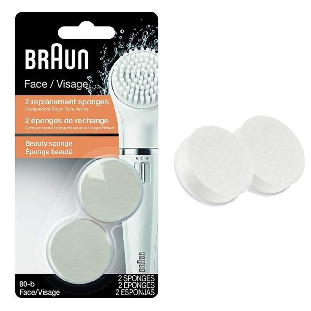 Braun Face 80-B Beauty Sponge for Massaging Cream Into The Skin, Pack of 2 Replacement Sponges