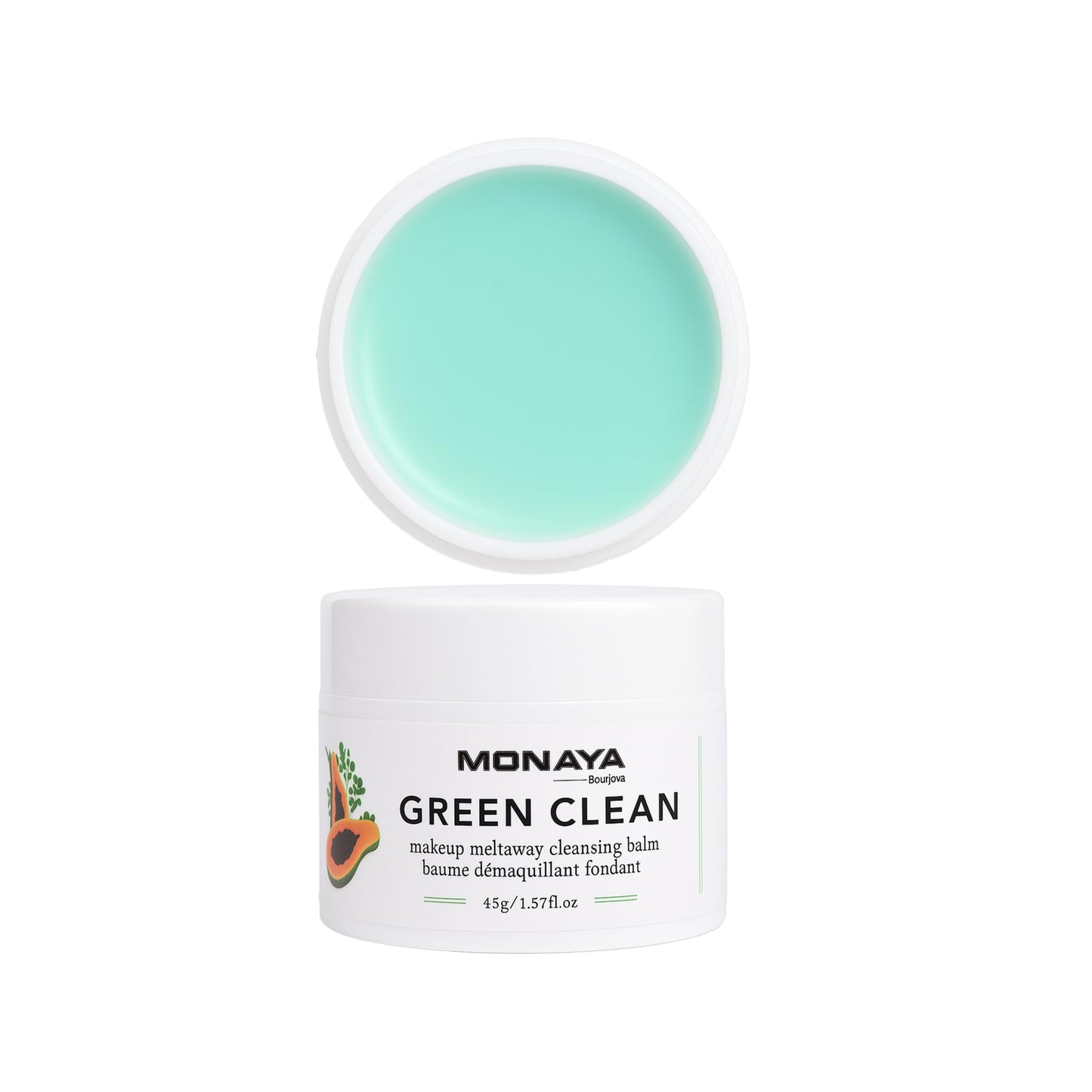 Monaya X001 Makeup Remover Cleansing Balm -Green Clean Waterproof Makeup Remover + Oil Based Cleanser - Gentle Exfoliating Double Cleanser - Melts From Balm to Milky Lather