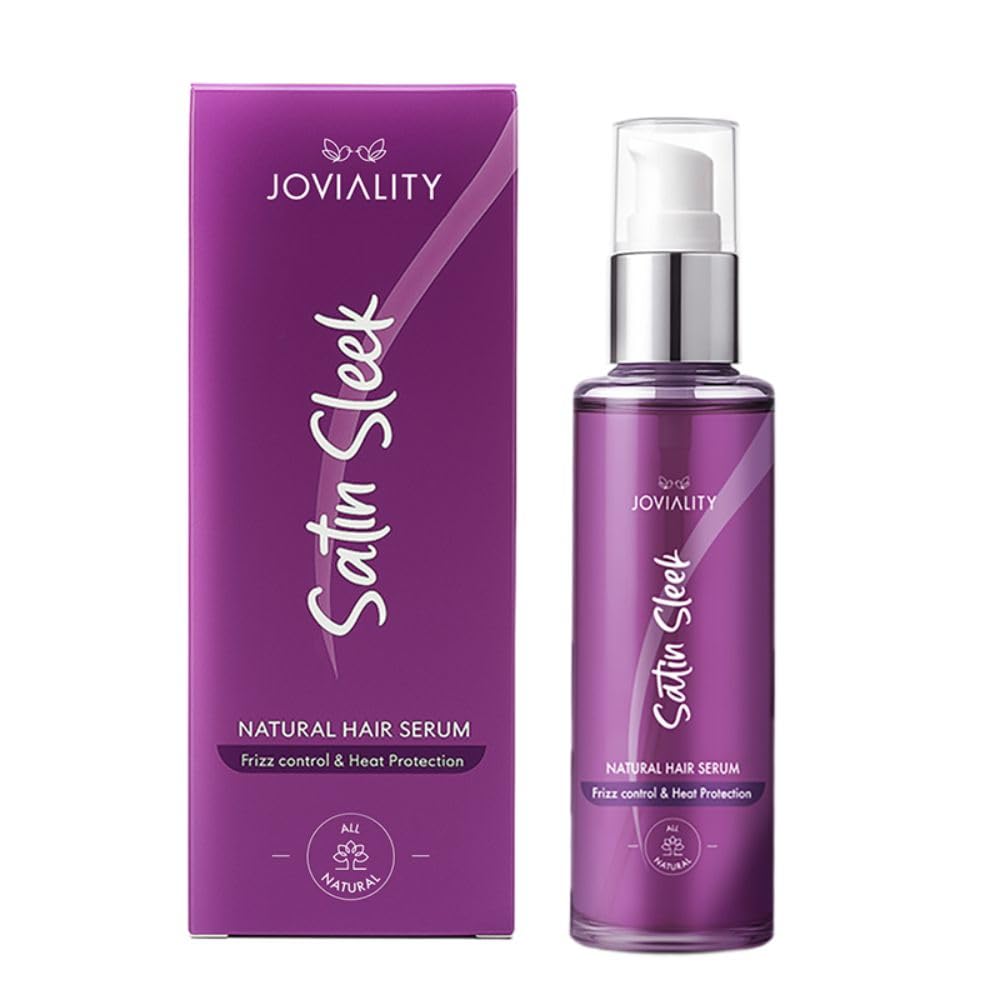 Joviality Natural Hair Serum - Satin Sleek - Natural Heat Protectant - Frizz & Humidity Shield, with Natural Silicone Alternative – Non-Greasy Formula
