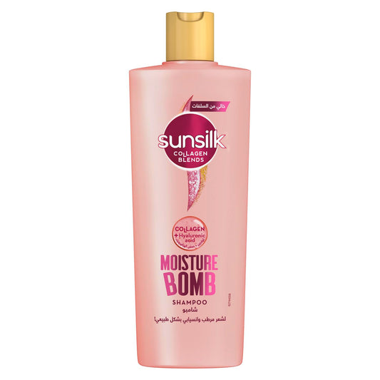 Sunsilk Collagen Blends sulfate free Shampoo, Moisture Bomb with Collagen & Hyaluronic acid, for instant hydration & frizz control, 350ml