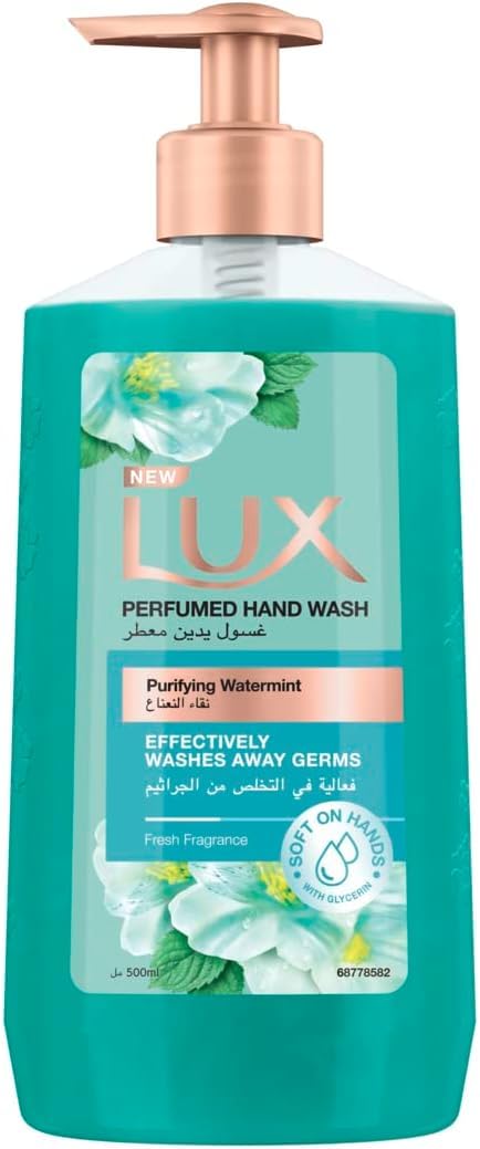 Lux Antibacterial Liquid Handwash Glycerine Enriched, Purifying Watermint For All Skin Types 500ML