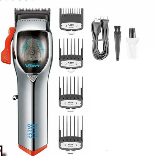 VGR V-647 Professional cordless rechargeable hair trimmer for men, featuring DLC ​​coating blade and 2500mAh lithium battery