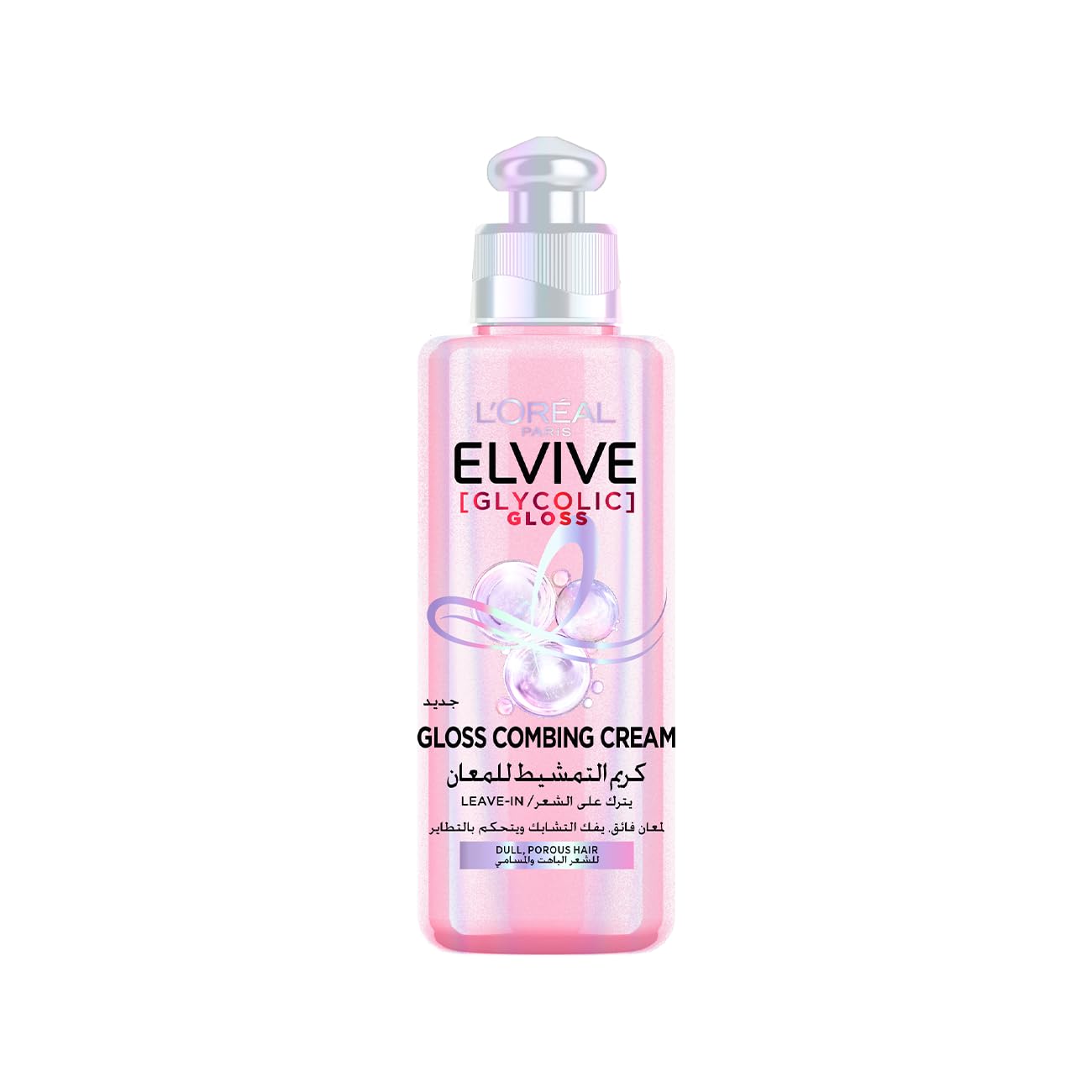 L’Oréal Paris Elvive Glycolic Gloss Combing Leave in Cream with Glycolic Acid for Dull and Porous Hair 200ML