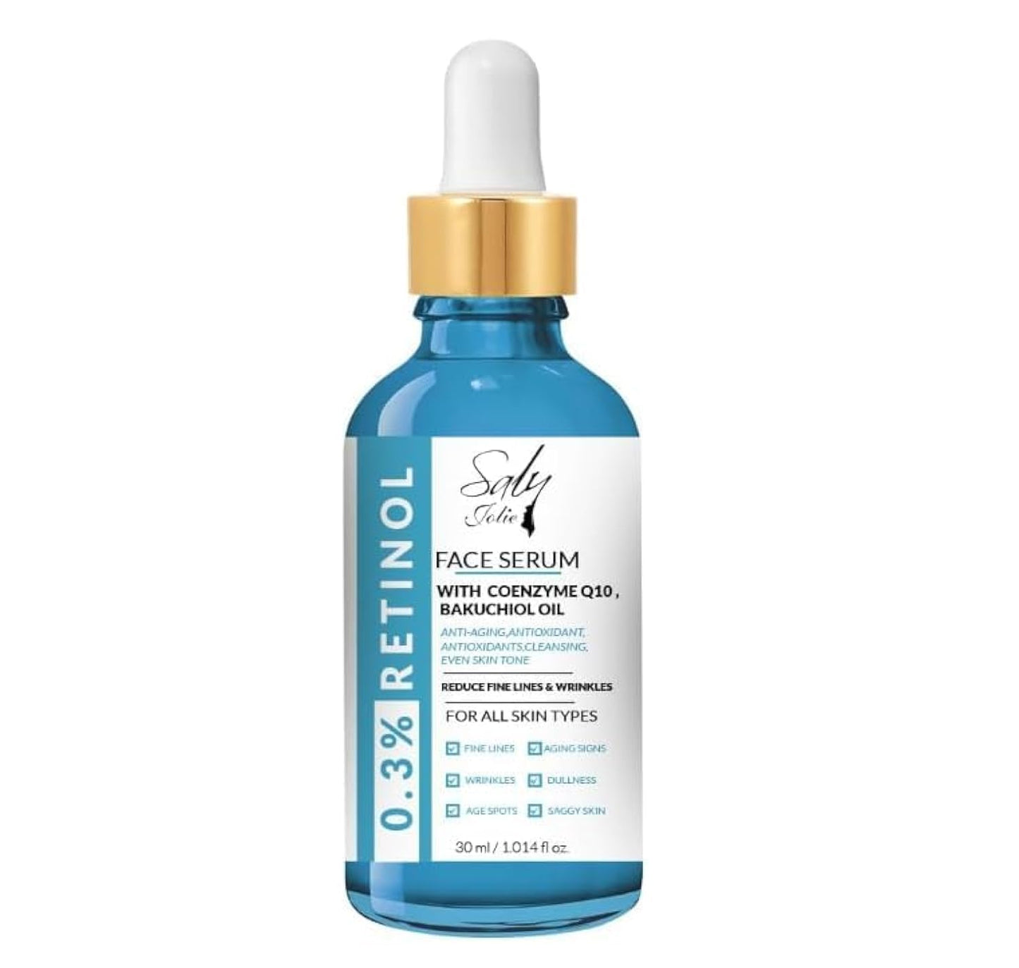 Saly Jolie 0.3% Retinol Serum For Face For Anti Aging, Night Face Serum With Retinol & Q10
