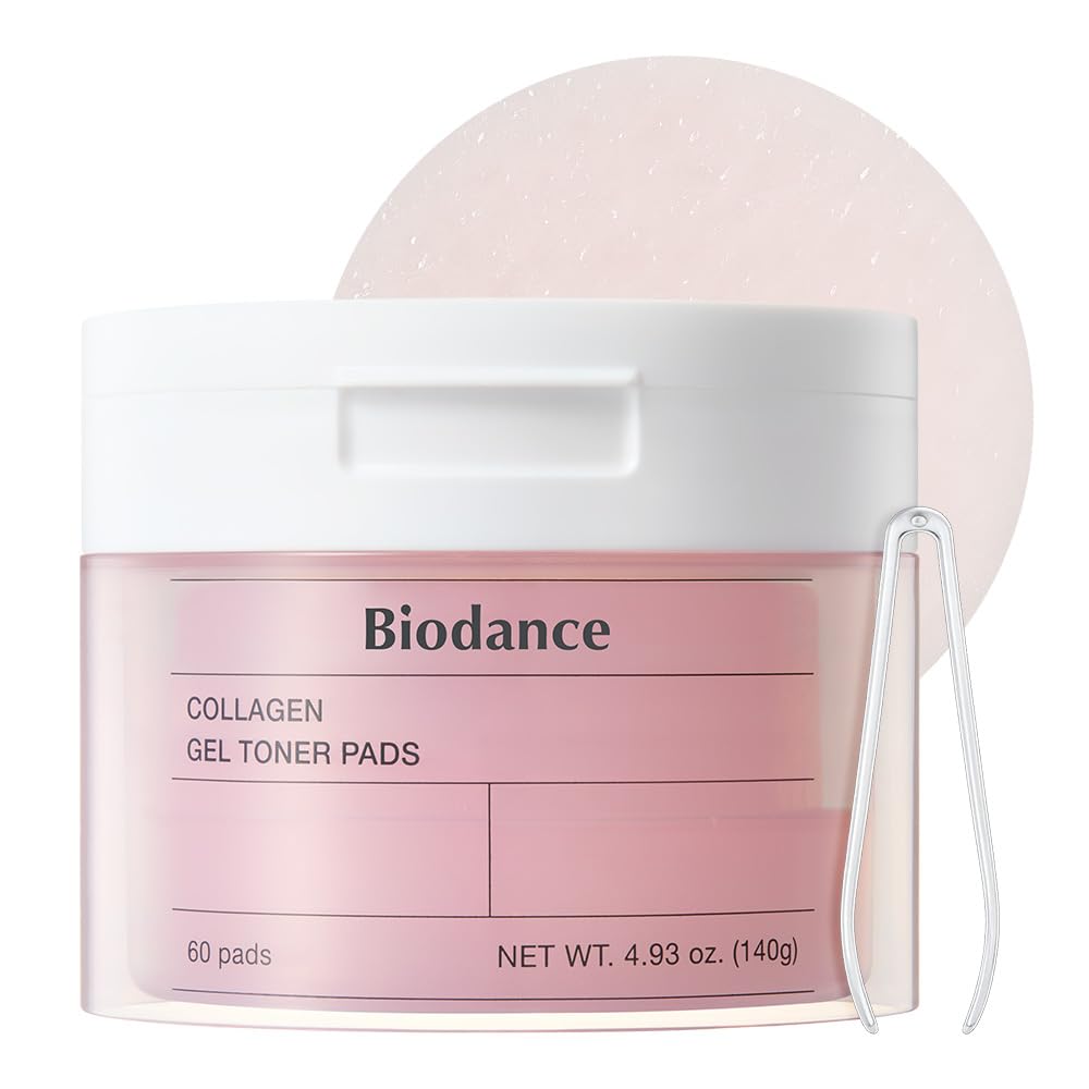 BIODANCE Collagen Gel Toner Pad (60 Sheets) | Firm, Gloss, Pore Care, Elasticity | Wiping Pad Daily Pack | Korean Cosmetics
