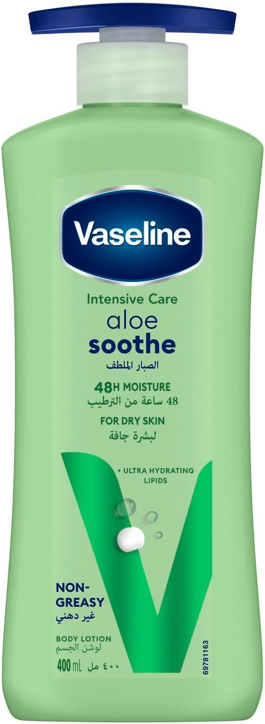 Vaseline Lotion Intensive care Aloe vera Soothe, heals & refreshes dry skin 400ML