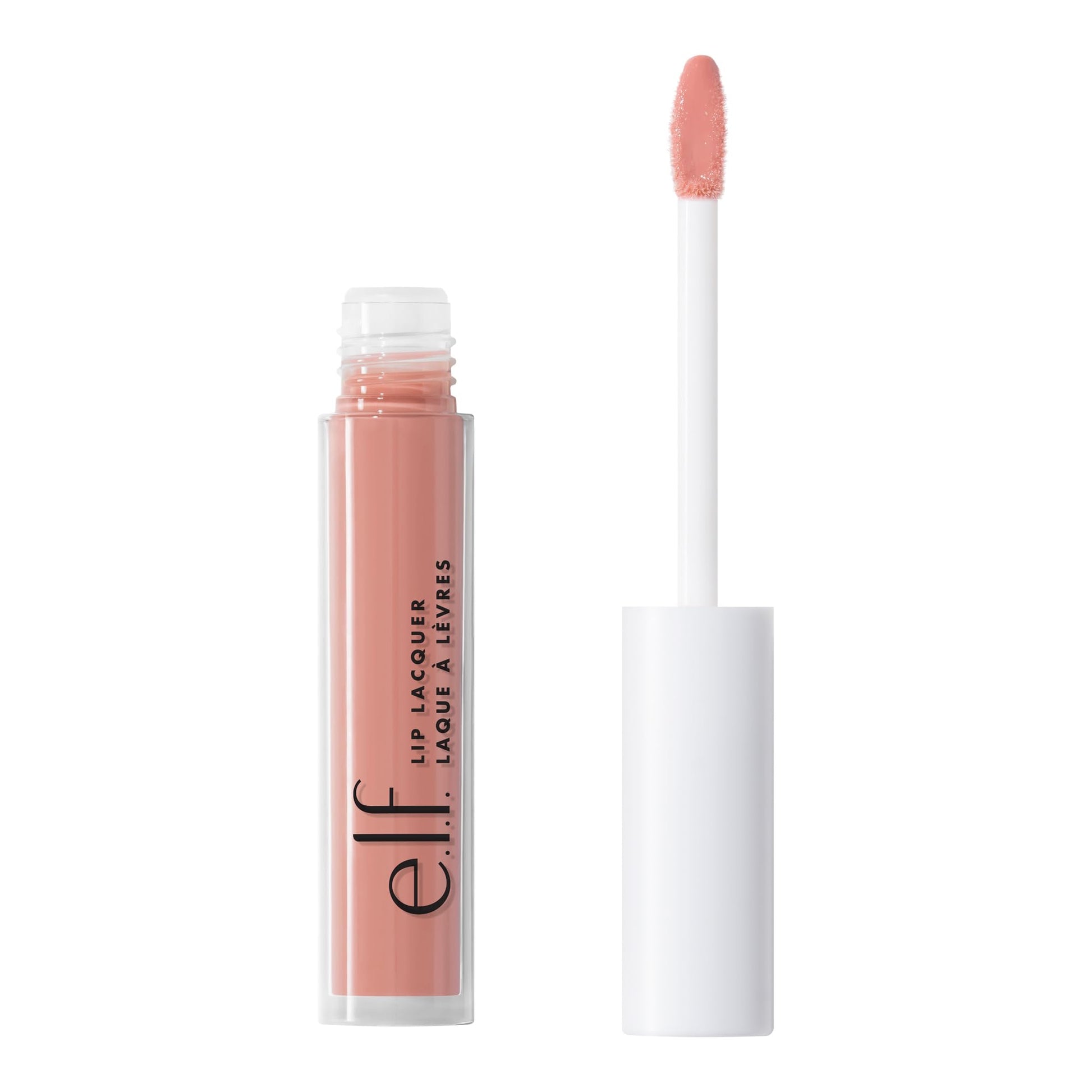 e.l.f. Lip Lacquer, Nourishing, Non-Sticky Ultra-Shine Lip Gloss With Sheer Colour, Infused With Vitamins A & E, Vegan & Cruelty-Free, Whisper Pink