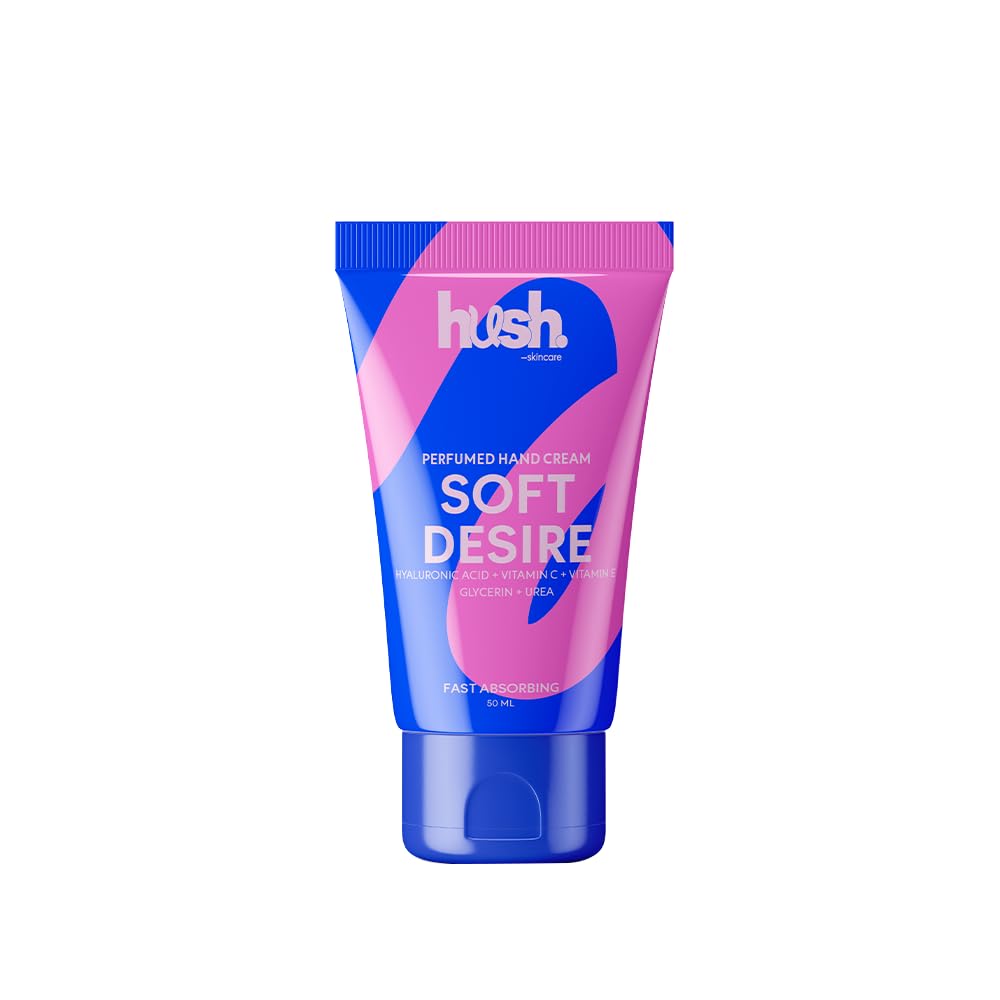 Hush Skincare Soft Desire Hand Cream – Scent: Cherry, Cake – with Hyaluronic Acid, Urea & Glycerin, Enriched with Vitamins C & E, 50 ml