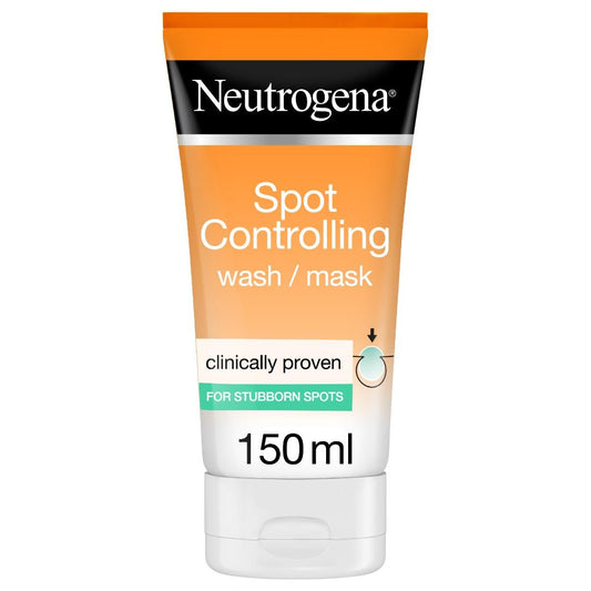 Neutrogena Spot Controlling Face Wash & Mask, Oil-free, Contains Purifying Salicylic Acid, Removes Spots & Makes Skin Smoother & Clearer, Dermatologically Tested, 150ml