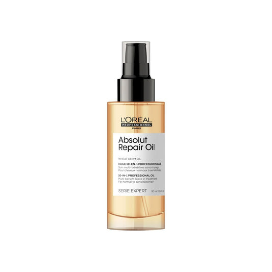 L’Oréal Paris L’Oréal Professionnel | Absolut Repair Oil multi-benefit leave in treatment | For dry and damaged hair | | Repairs & Hydrates Dry, Damaged Hair | With Protein and Gold Quinoa | SERIE EXPERT | 90ml