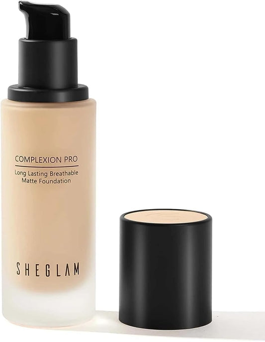 SHEGLAM Complexion Pro Long Lasting Breathable Matte Foundation 30 ml, Shell