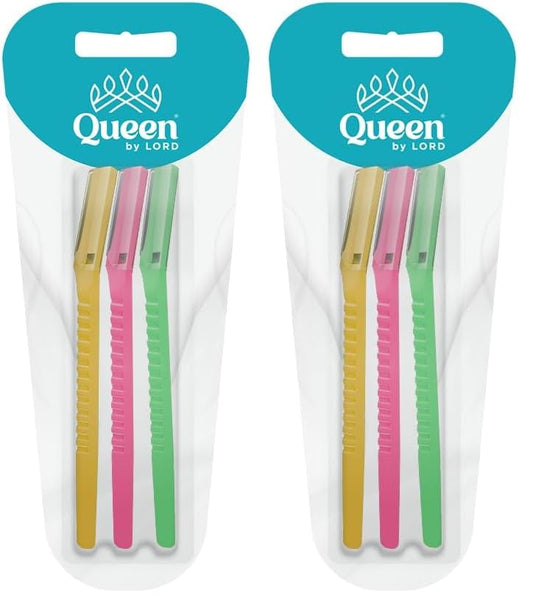 Queen By Lord Eye Brow Trimmer and Facial Face Hair Remover 3-Pieces (Pack of 2)
