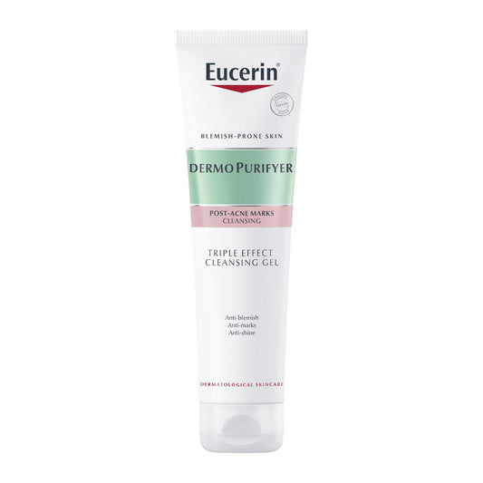 Eucerin DermoPurifyer Triple Effect Face and Body Cleansing Gel, Anti-Blemish, Anti-Marks and Anti-Shine, with Salicylic Acid and AHA/BHA/PHA Acid Complex, 150ml