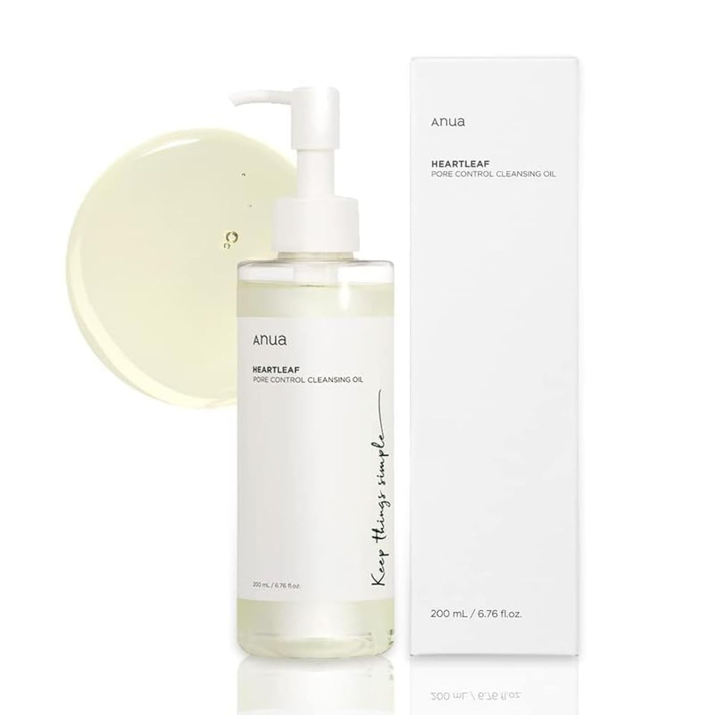Anua FITZTEPS Original Heartleaf Pore Controlling Cleansing Oil Korean Facial Cleanser, Daily Blackhead Removal, 6.76 fl oz / 200 ml
