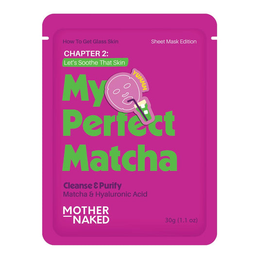 Mother Naked MotherNaked My Perfect Matcha Face Sheet Mask | 30g | Green Tea Matcha | Cleanse & Purify Face Mask