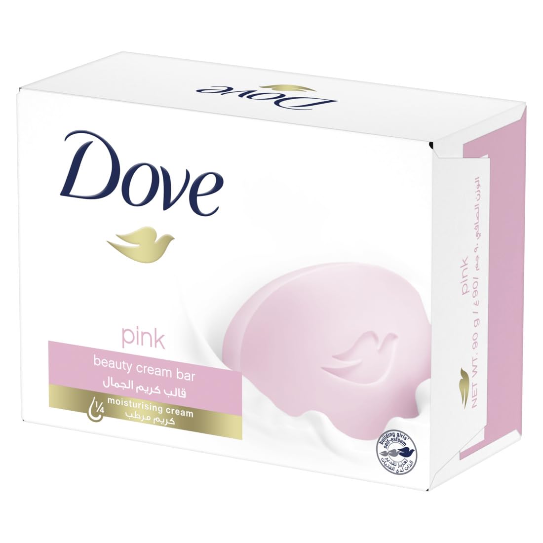 Dove Beauty Cream Bar Soap Pink Made with 1⁄4 moisturizing cream 90G