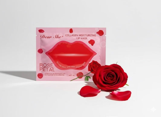 Dear  Dear Collagen Crystal Moisturizing Lip Mask, All Skin Types, Paraben Free, Moisturising Treatment, 1Piece (Rose)