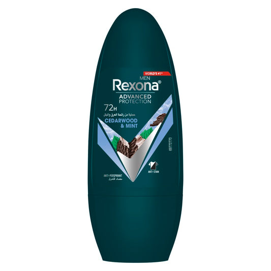 Rexona Men Advanced Protection 72H+ Antiperspirant Deodorant Mint & Cedarwood Roll On 50ML