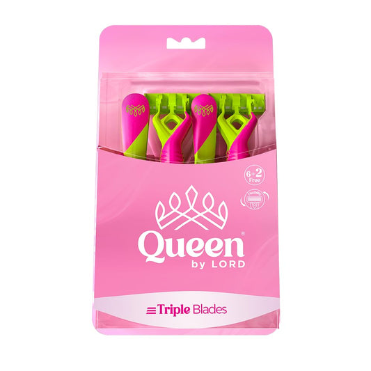 Queen By Lord Disposable Triple Blade Razors 8-Piece Multicolor for Women