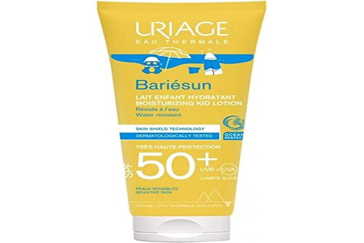 Uriage Bariésun Kid Sun Lotion SPF50+ - Very High UVA/UVB Protection - Ultra Water Resistant - Fast-absorbing & Non-sticky - Sand-free & Tear-free - Formulated for Kids' Sensitive Skin - 100ml