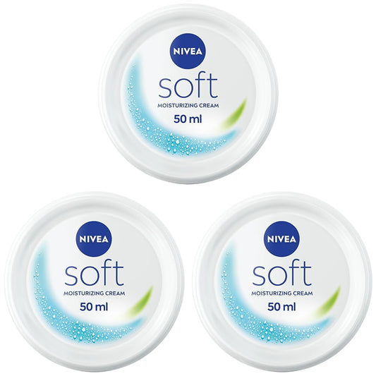 NIVEA Moisturising Cream, Soft Refreshing, Jar 50ml (Pack of 3)