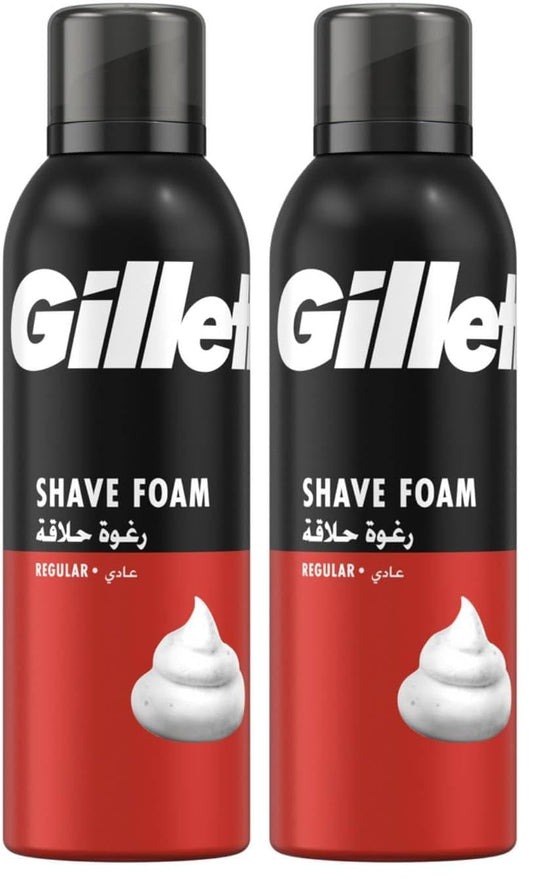 Gillette Regular Shaving Foam, 200ml (Pack of 2)