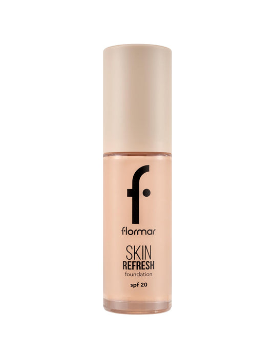Flormar Skin Refresh Foundation 020 Light Ivory Complexion-Refining Look, Blendable Texture, Buildable Layers