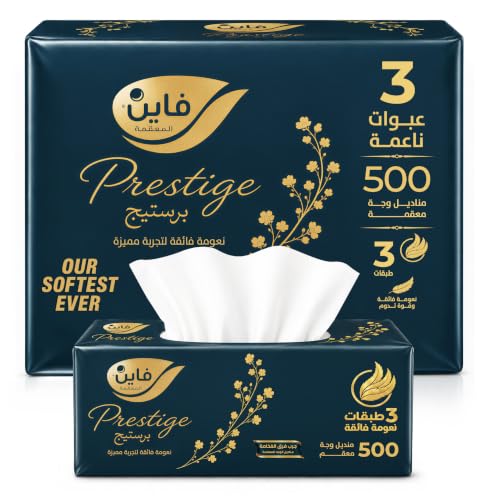 Fine Prestige Facial Tissues 480 Sheets Pack of 3