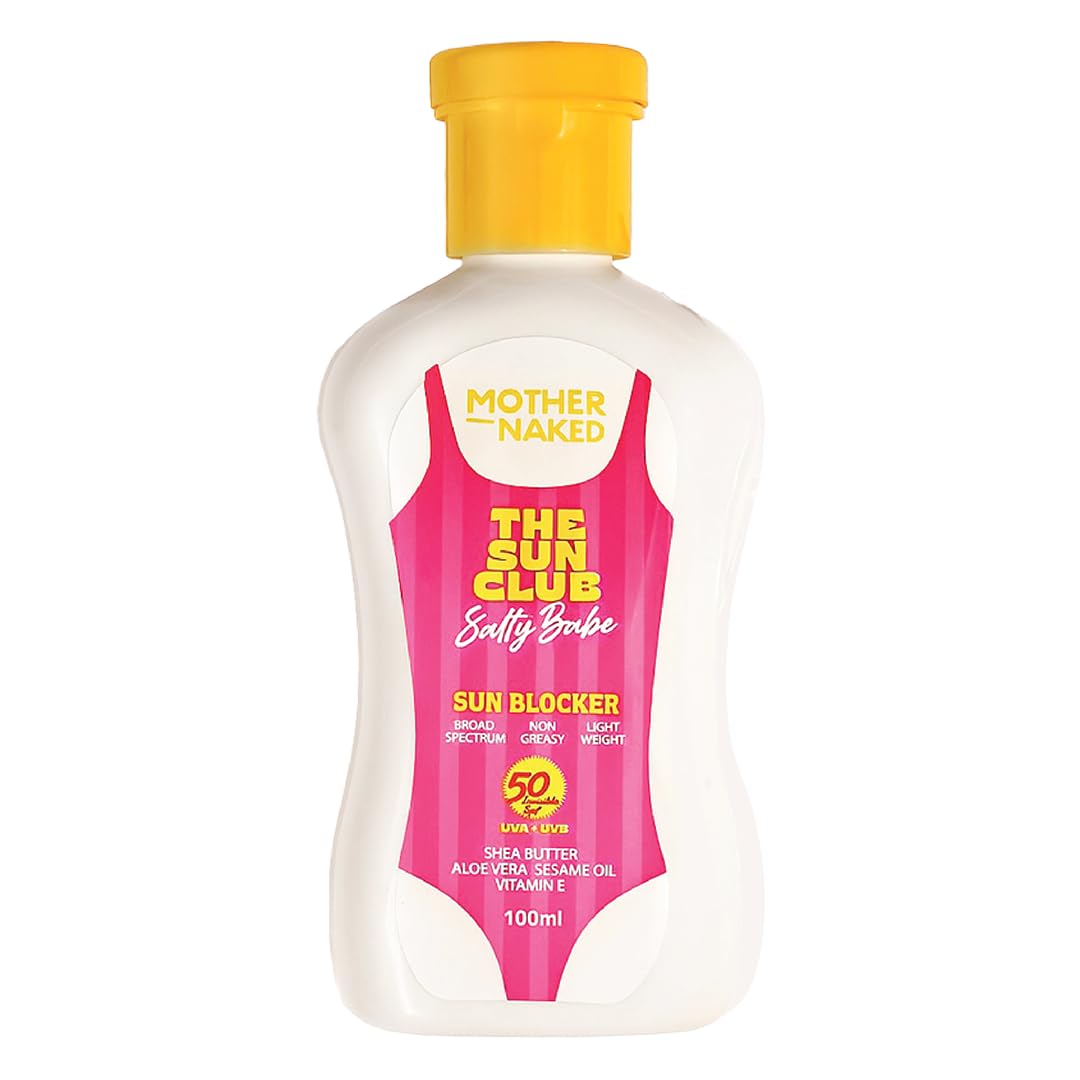 Mother Naked MotherNaked Sun Blocker SPF 50 | 100ml | Lightweight | Non-Greasy Fast Absorbing Sunscreen | No White Cast | UV Protection | Suitable For Face And Body