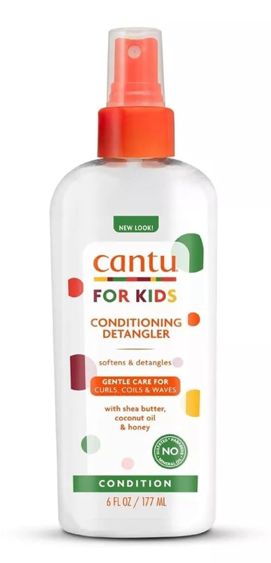 CANTU Care for Kids Conditioning Detangler - Unisex - 177 ml - Tear-Free Leave-In Formula - Eases Combing and Reduces Breakage - Moisturises and Softens - Gentle for Daily Use - Curls Stay Smooth