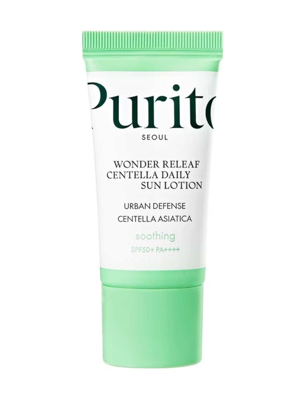PURITO SEOUL Wonder Releaf Centella Daily Sun Lotion, SPF50+ PA++++, Korean Centella, Non White Cast, Soothing, Facial Sun Lotion, K-Beauty Travel size 15ml