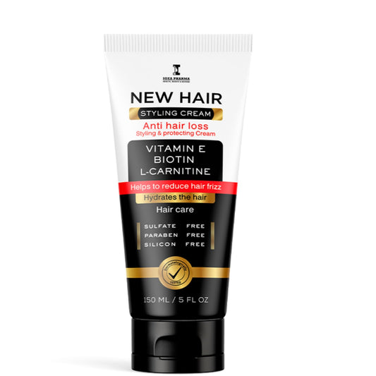 Igea New Hair Styling Cream - Anti Hair Loss Treatment with Vitamin E, Biotin & L-Carnitine - Sulfate & Silicon Free - 150ml