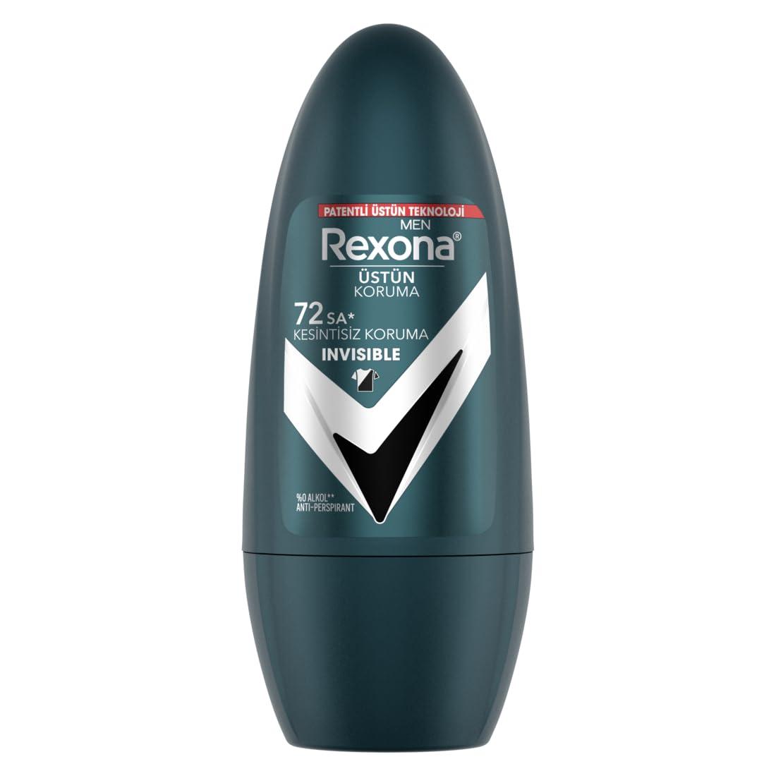 Rexona antiperspirant deodorant roll-on for Men, Advanced Protection 72H+, Invisible Black & White 50ML