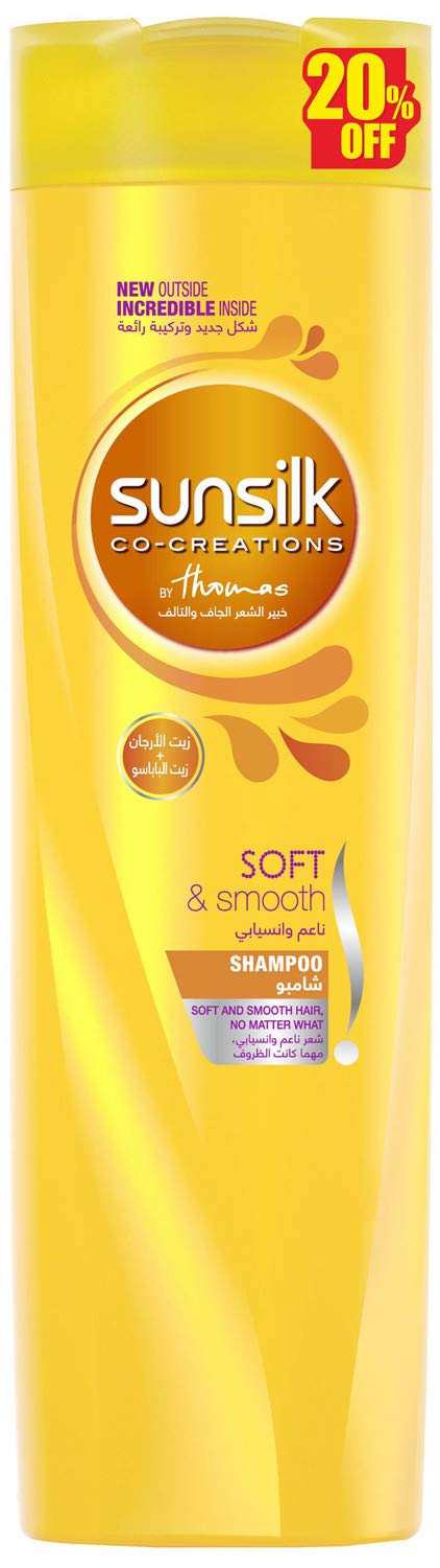 Sunsilk Co-Creations Soft and Smooth Shampoo with Argan Oil and Babassu Oil - 180 gm