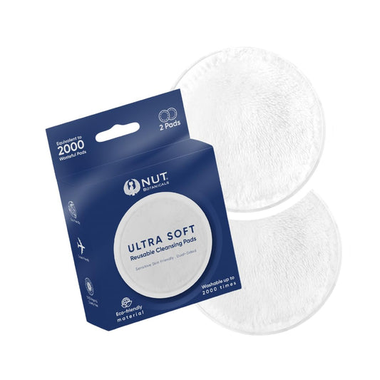 NUT Botanicals Ultra Soft Reusable Makeup Remover Eco Pads 10×10Cm X2