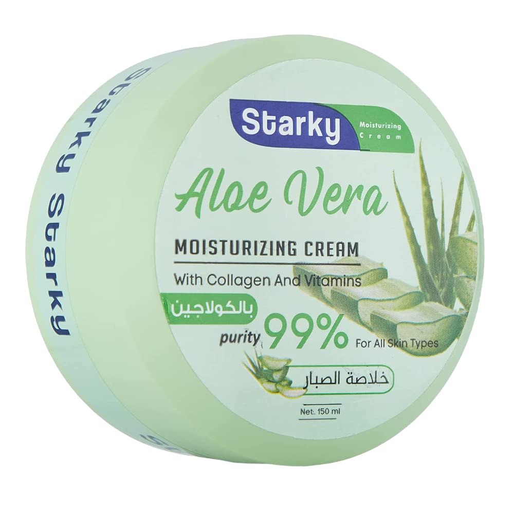 Starky moisturizing cream with collagen&vitamins for all skin types-99% purity-aloe vera-150ml