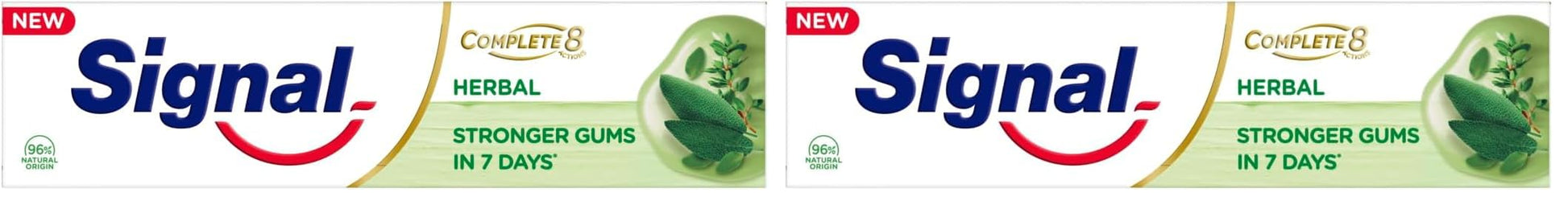 Signal Complete 8 Nature Elements for Strengthened gums in 1 week Herbal Toothpaste 100ml (Pack of 2)