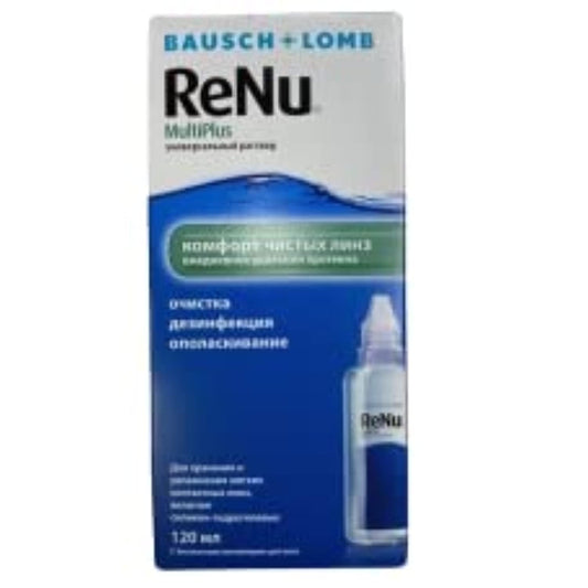 Renu Baush & Lomb 120 ml Multiplus Contact Lens Solution - Clear