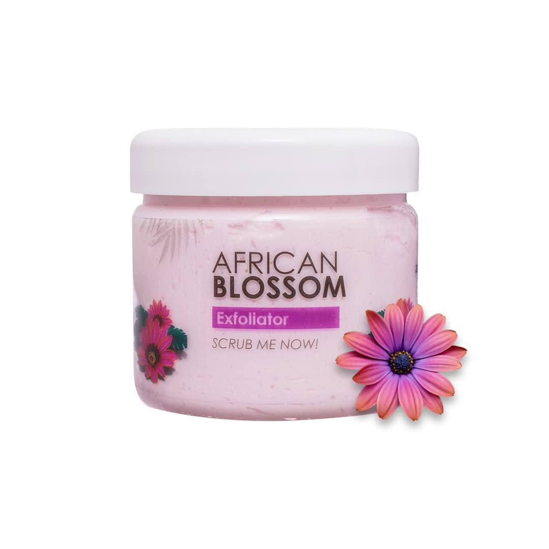 RAW AFRICAN | African Blossom Exfoliator | 200 gm |Organic Body Scrub | Moisturizing and Exfoliating | Shea Butter | Vegan | 100% Natural Essential Oils