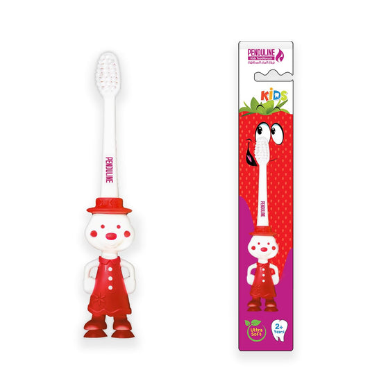 Penduline Kids Toothbrush | Ultra Soft | Red Color | Rubber base | Girl