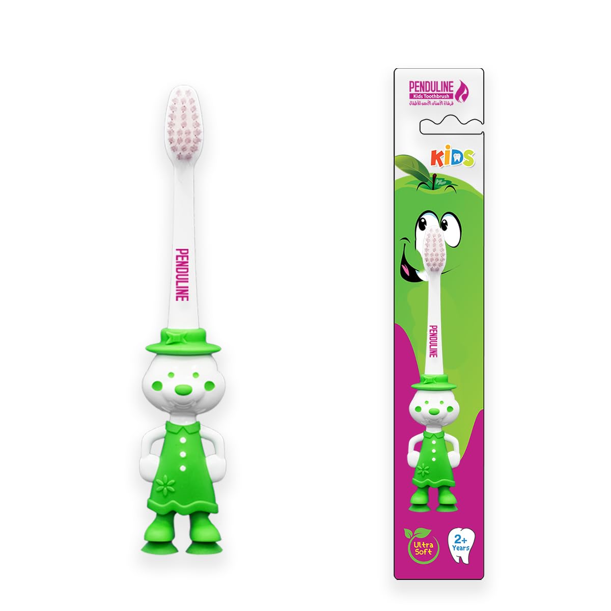 penduline Kids Toothbrush | Ultra Soft | Green Color | Rubber base | Girl