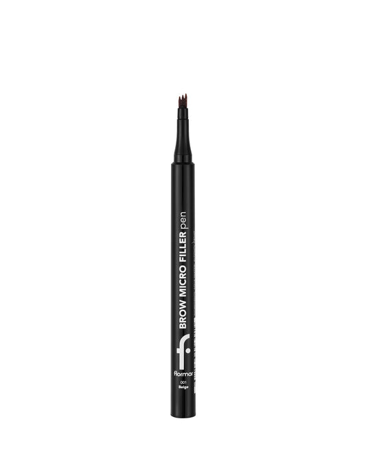 Flormar Brow Micro Filler Pen – 001 Beige – Micro-Tip Brow Pen, Hair-Like Strokes, Long-Wear Definition