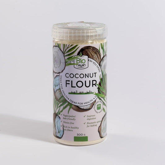 Biohayah Organic Coconut Flour – 100% Natural Gluten-Free Flour – Low Fat & High Fiber – Keto, Paleo & Vegan Friendly – Non-GMO & Unrefined – 300g