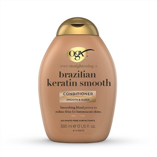 OGX Conditioner, Ever Straightening+ Brazilian Keratin Smooth, New Gentle & and PH Balanced Formula, 385ml