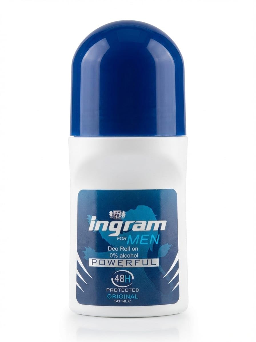 Ingram for Men Deo Roll-on, Powerful Original Scent, 0% Alcohol, 48H Protection, 50ml