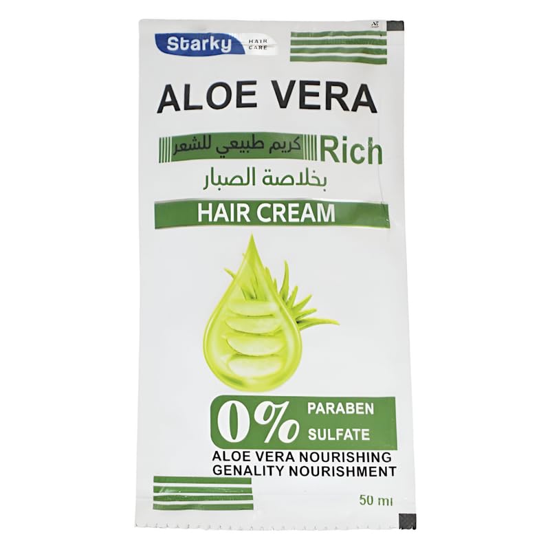 Starky Aloe Vera Hair Cream For All Hair 0% Paraben&Sulfate 50 ml-4 Sheets
