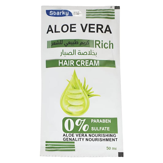 Starky Aloe Vera Hair Cream For All Hair 0% Paraben&Sulfate 50 ml-4 Sheets
