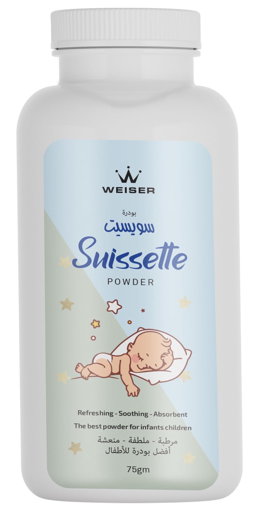 WEISER Suissette Baby Powder, Refreshing Soothing Absorbent, 72g