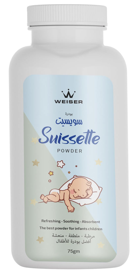 WEISER Suissette Baby Powder, Refreshing Soothing Absorbent, 72g