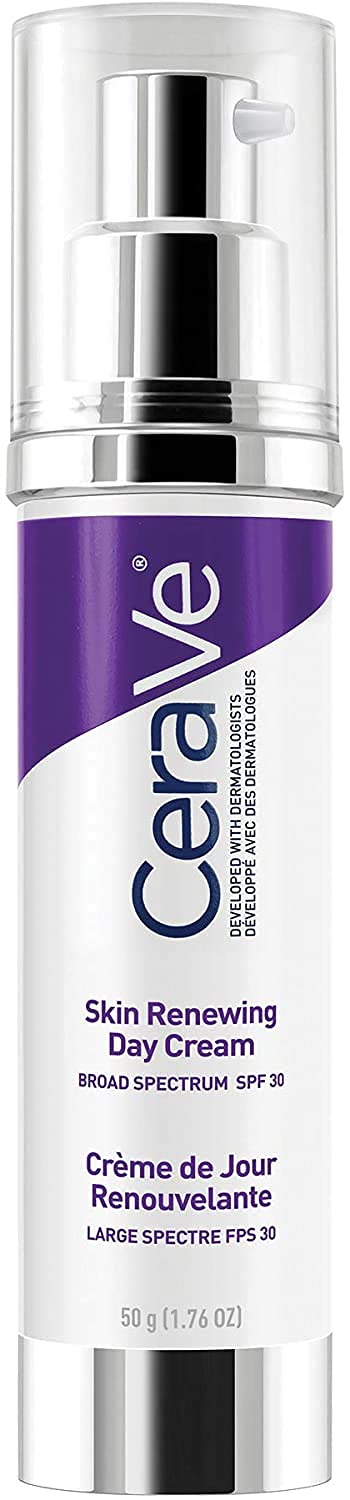 CeraVe RETINOL Face Sunscreen SPF30, Skin Renewing Anti-aging Daily Moisturizing Cream for Fine Lines & Wrinkles with ceramides, hyaluronic acid & broad spectrum sun protection, Fragrance Free, 50GR